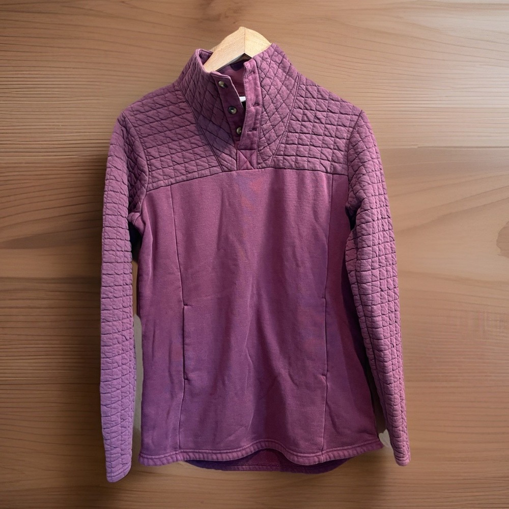 Columbia Sunday Summit II Tunic Top Women M Quilted Waffle Maroon Thick Gorpcore